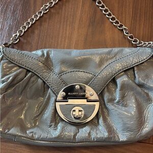 Elliott Lucca Gray Metallic Shoulder Bag with Chain Strap